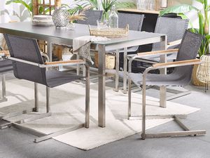 Beliani Zestaw 6 krzeseł ogrodowych szary COSOLETO (209156) 2