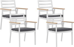 Beliani Zestaw 4 krzeseł ogrodowych biały CAVOLI 1