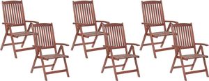 Beliani Zestaw 6 krzeseł ogrodowych drewnianych TOSCANA (226480) 1