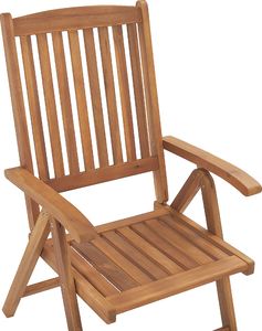 Beliani Zestaw 6 krzeseł ogrodowych drewnianych z grafitowymi poduszkami JAVA 5