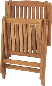 Beliani Zestaw 6 krzeseł ogrodowych drewnianych z grafitowymi poduszkami JAVA 6