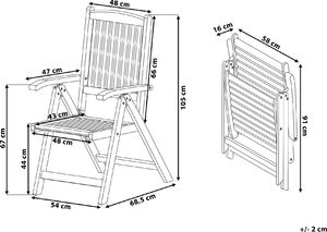 Beliani Zestaw 6 krzeseł ogrodowych drewnianych z grafitowymi poduszkami JAVA 9