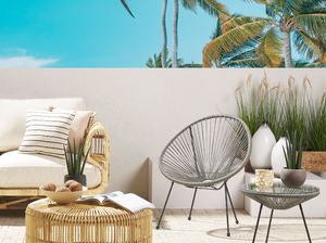 Beliani Krzesło rattanowe szare ACAPULCO II 2