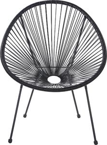 Beliani Krzesło rattanowe czarne ACAPULCO II 3