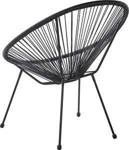 Beliani Krzesło rattanowe czarne ACAPULCO II 4