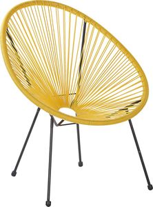 Beliani Krzesło rattanowe żółte ACAPULCO II 1