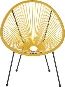 Beliani Krzesło rattanowe żółte ACAPULCO II 3