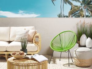 Beliani Krzesło rattanowe zielone ACAPULCO II 2