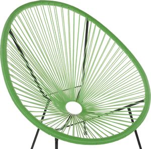 Beliani Krzesło rattanowe zielone ACAPULCO II 5