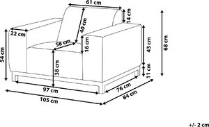 Beliani Zestaw 2 foteli ogrodowych beżowy z czarnym ROVIGO 5