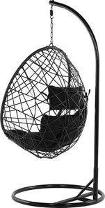 Beliani Fotel wiszący ze stojakiem rattanowy czarny ALATRI 5