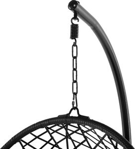 Beliani Fotel wiszący ze stojakiem rattanowy czarny ALATRI 8