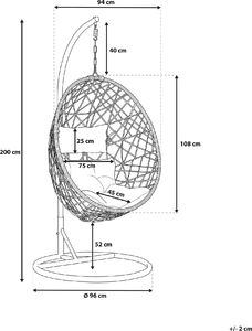 Beliani Fotel wiszący ze stojakiem rattanowy czarny ALATRI 9