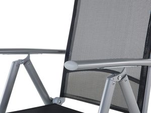 Beliani Zestaw do ogrodu 6 krzeseł czarne aluminiowe regulowane CATANIA 7