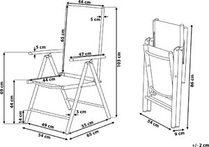 Beliani Zestaw do ogrodu 6 krzeseł czarne aluminiowe regulowane CATANIA 8