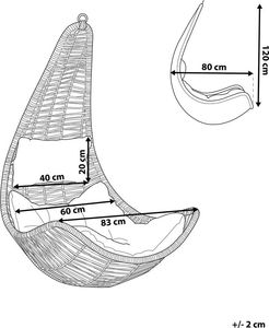 Beliani Fotel wiszący rattanowy beżowy ATRI II 4