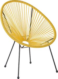 Beliani Zestaw 2 krzeseł rattanowy żółty ACAPULCO II 3