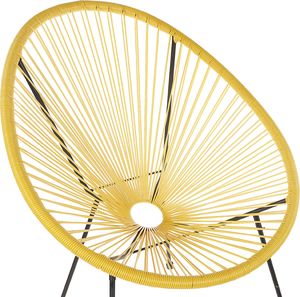 Beliani Zestaw 2 krzeseł rattanowy żółty ACAPULCO II 6