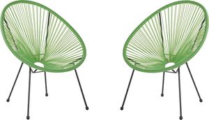 Beliani Zestaw 2 krzeseł rattanowy zielony ACAPULCO II 1