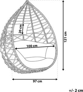 Beliani Fotel wiszący rattanowy szary ARSITA (189778) 4