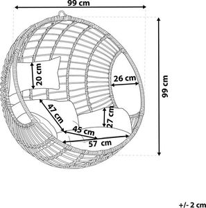 Beliani Fotel wiszący rattanowy czarny ASPIO (189797) 4