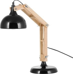 Lampa stołowa Beliani Lampka biurkowa regulowana drewniana czarna SALADO 1