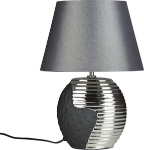 Lampa stołowa Beliani Lampka nocna porcelanowa czarno-srebrna ESLA 1