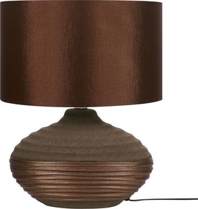 Lampa stołowa Beliani Lampka nocna porcelanowa brązowa LIMA 1