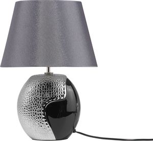 Lampa stołowa Beliani Lampka nocna ceramiczna czarno-srebrna ARGUN 1