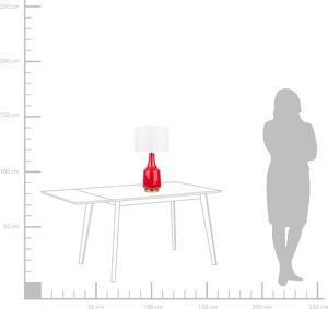 Lampa stołowa Beliani Lampa stołowa ceramiczna czerwona TRIVERSA 2