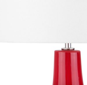 Lampa stołowa Beliani Lampa stołowa ceramiczna czerwona TRIVERSA 4