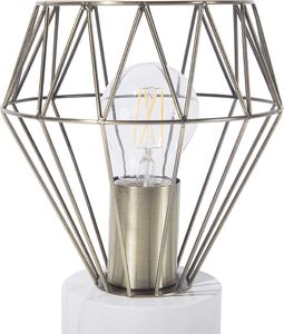 Lampa stołowa Beliani Lampka nocna metalowa złota MOONI 3