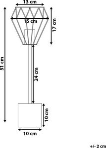 Lampa stołowa Beliani Lampa stołowa metalowa złota MOONI 6
