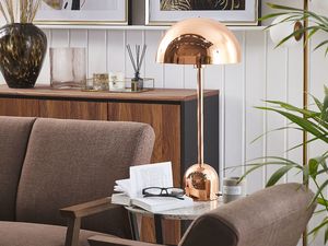 Lampa stołowa Beliani Lampa stołowa metalowa miedziana MACASIA 2