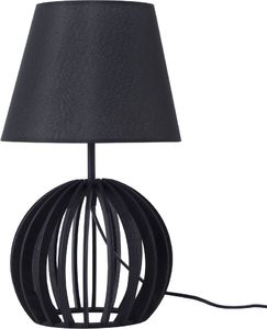 Lampa stołowa Beliani Lampka nocna drewniana czarna SAMO 1