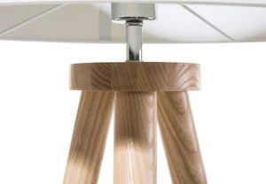 Lampa podłogowa Beliani Lampa podłogowa drewniana biała NITRA 4