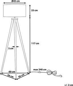 Lampa podłogowa Beliani Lampa podłogowa drewniana biała NITRA 9