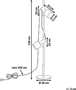 Lampa podłogowa Beliani Lampa podłogowa regulowana drewniana czarna OWENS 7