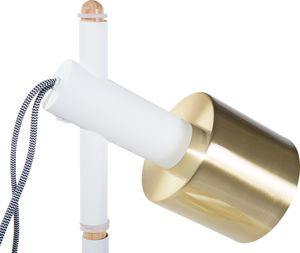 Lampa podłogowa Beliani Lampa podłogowa regulowana drewniana biała OWENS 3