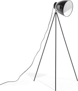 Lampa podłogowa Beliani Lampa podłogowa metalowa czarna TAMEGA 1