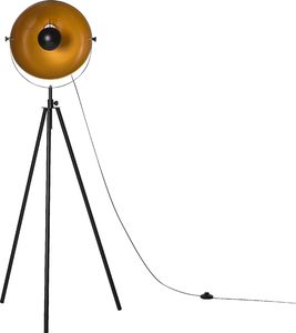 Lampa podłogowa Beliani Lampa podłogowa metalowa czarno-złota THAMES 3