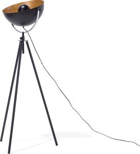 Lampa podłogowa Beliani Lampa podłogowa metalowa czarno-złota THAMES 4