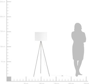 Lampa podłogowa Beliani Lampa podłogowa metalowa srebrna VISTULA 2