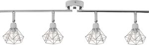 Lampa sufitowa Beliani Lampa sufitowa 4-punktowa metalowa srebrna ERMA 1