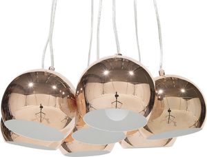 Lampa wisząca Beliani Lampa wisząca 7 kloszy metalowa miedziana OLZA 1