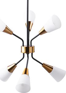 Lampa wisząca Beliani Lampa wisząca 6-punktowa szklana biało-złota AROYO VI 1