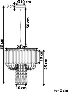 Lampa wisząca Beliani Żyrandol kryształowy przeźroczysty ADORN 7