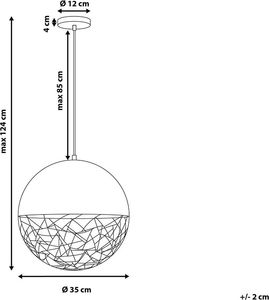 Lampa wisząca Beliani Lampa wisząca metalowa miedziana PADMA 6