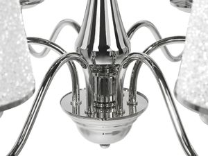 Lampa wisząca Beliani Żyrandol metalowy srebrny BRADANO 4