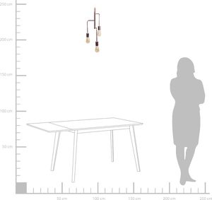 Lampa wisząca Beliani Lampa wisząca 3-punktowa metalowa miedziana BOGNA 2